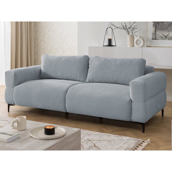 S-Style Möbel 3-Sitzer Sofa Cardea in Bubble-Optik aus weichem Strukturstoff, mit Wellenfederung und hohem Sitzkomfort