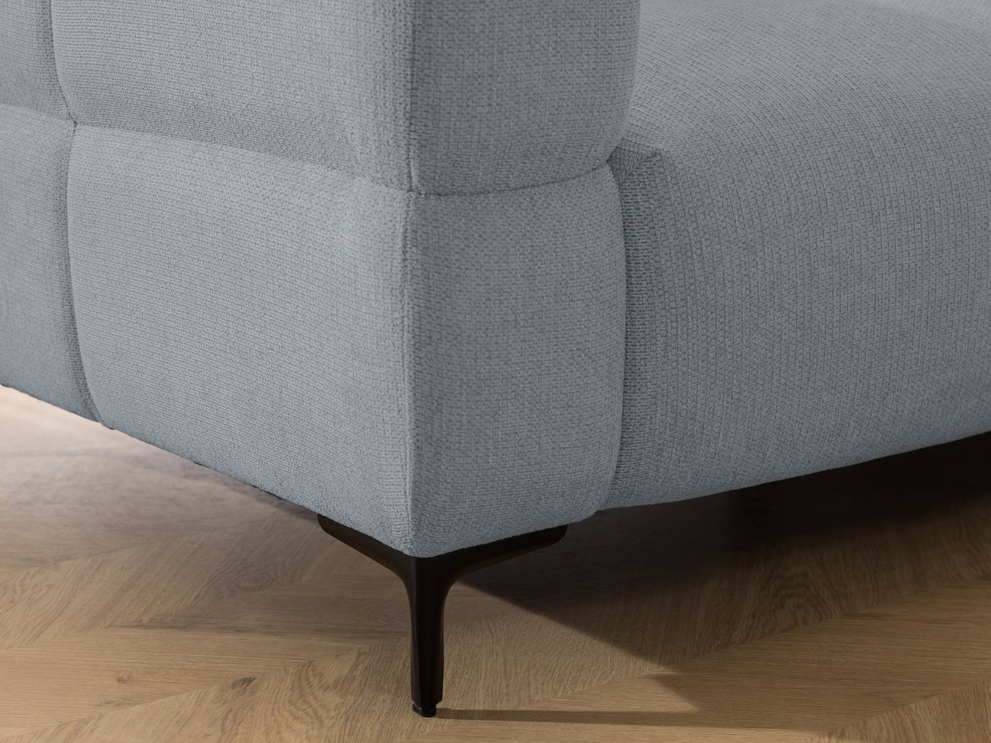 S-Style Möbel 3-Sitzer Sofa Cardea in Bubble-Optik aus weichem Strukturstoff, mit Wellenfederung und hohem Sitzkomfort – Bild 4 von 5