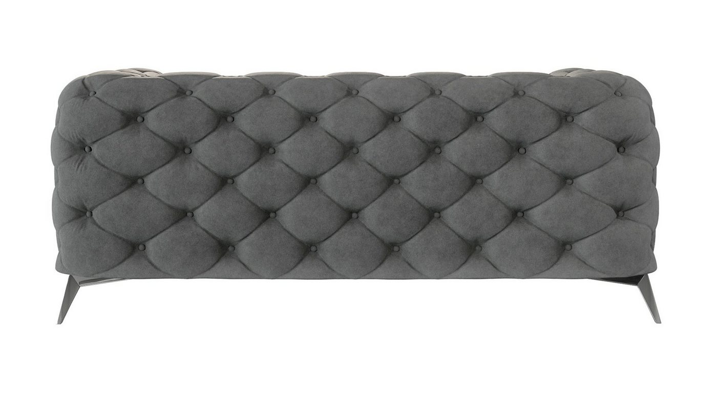 S-Style Möbel Chesterfield-Sofa Kalina, 2-Sitzer mit silbernen Metall Füßen, mit Wellenfederung – Bild 3 von 5