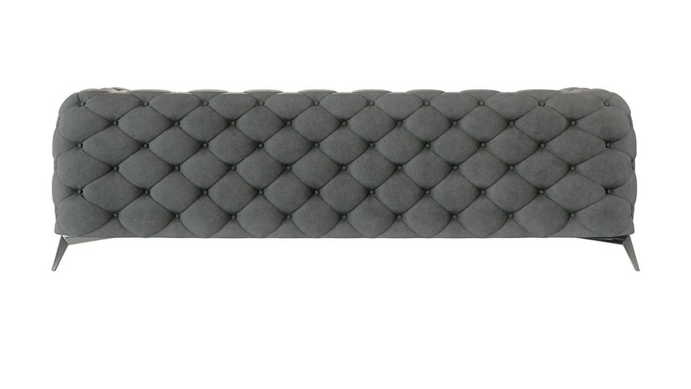 S-Style Möbel Chesterfield-Sofa Kalina, 3-Sitzer mit silbernen Metall Füßen, mit Wellenfederung – Bild 3 von 5