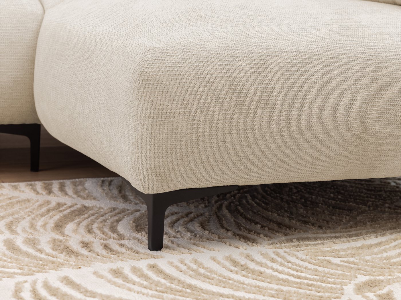 S-Style Möbel Ecksofa Cardea in Bubble-Optik aus weichem Strukturstoff mit hohem Sitzkomfort, mit Wellenfederung – Bild 5 von 5
