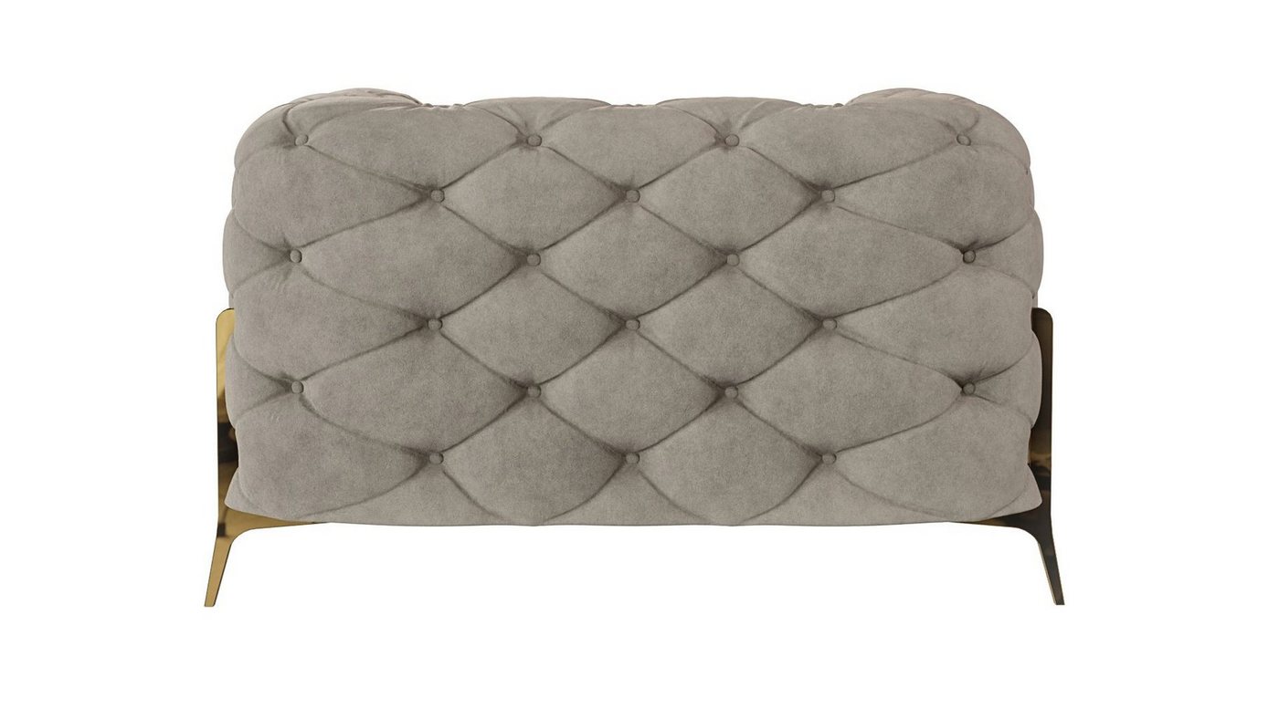 S-Style Möbel Polstergarnitur Ashley 3+2+1, Chesterfield mit Goldenen Metall Füßen, (1x 3-Sitzer-Sofa, 1x 2-Sitzer-Sofa, 1x Sessel), mit Wellenfederung – Bild 4 von 5