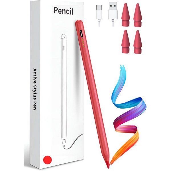 S&T Design Eingabestift Stift für iPad USB-C (2018-2024) Schnellladen für Apple iPads (2018-2024), mit Ersatzspitze) Tabletstift Stylus Pencil 2. Generation Pen