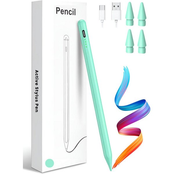 S&T Design Eingabestift Stift für iPad USB-C (2018-2024) Schnellladen für Apple iPads (2018-2024), mit Ersatzspitze) Tabletstift Stylus Pencil 2. Generation Pen
