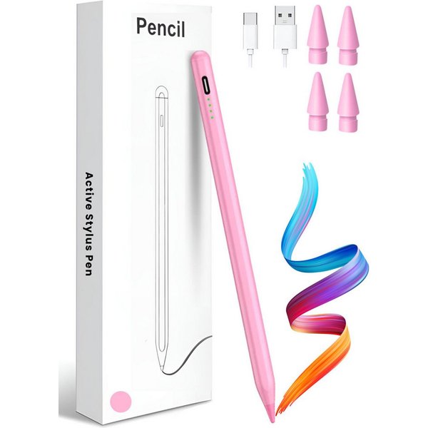 S&T Design Eingabestift Stift für iPad USB-C (2018-2024) Schnellladen für Apple iPads (2018-2024), mit Ersatzspitze) Tabletstift Stylus Pencil 2. Generation Pen
