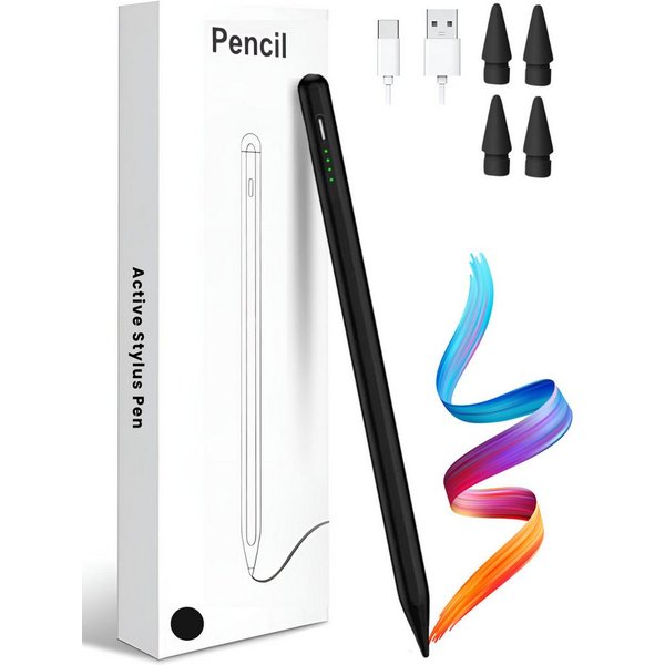 S&T Design Eingabestift Stift für iPad USB-C (2018-2024) Schnellladen für Apple iPads (2018-2024), mit Ersatzspitze) Tabletstift Stylus Pencil 2. Generation Pen