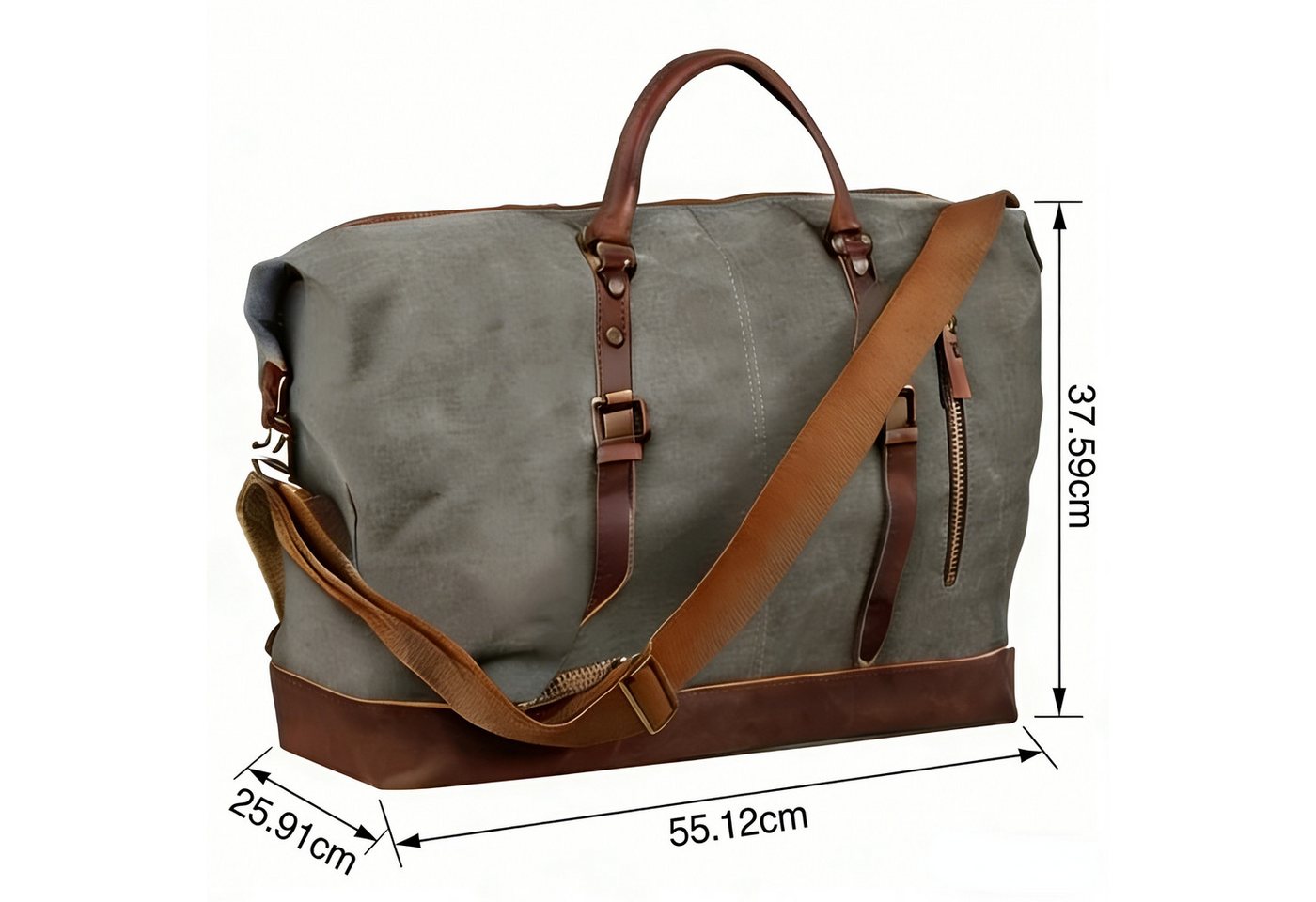 S-ZONE Reisetasche Reisetasche Segeltuch Freizeittasche Weekender Tourbag Gymbag, Große (60 L) Kapazität Reisetasche für den Wochenendausflug für Herren – Bild 3 von 5