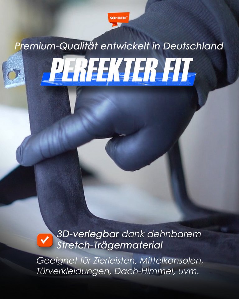 sa roca Stoff in Wildlederoptik selbstklebend - Mikrofaserstoff für Auto Innenraum, Hochwertige Autofolie für individuelle Premium-Optik – Bild 3 von 5