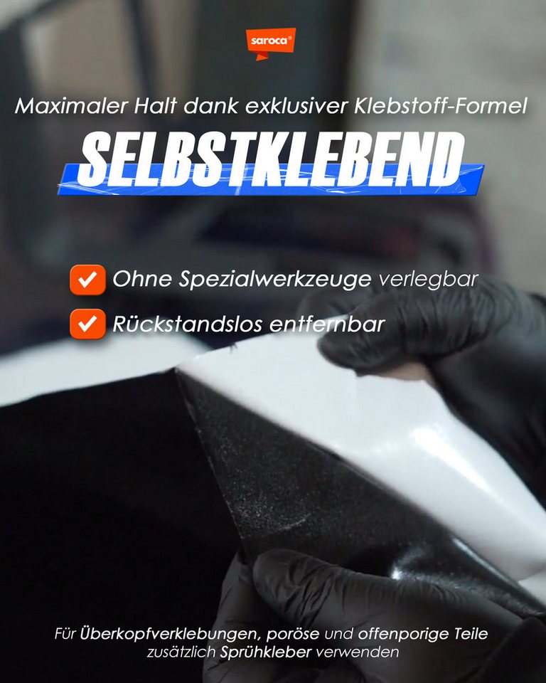 sa roca Stoff in Wildlederoptik selbstklebend - Mikrofaserstoff für Auto Innenraum, Hochwertige Autofolie für individuelle Premium-Optik – Bild 5 von 5