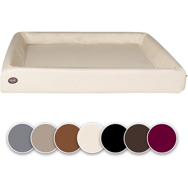 SABRO Hundekorb KUDDE Orthopädisch - Waschbar & Wasserabweisend - Ergonomisch aus, Kunstleder, Premium Hundebett mit wechselbarem Bezug für jede Hundegröße