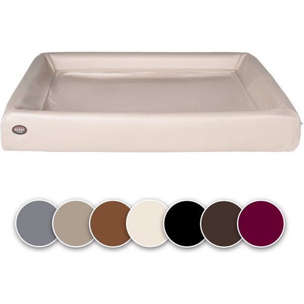 SABRO Hundekorb KUDDE Orthopädisch - Waschbar & Wasserabweisend - Ergonomisch aus, Kunstleder, Premium Hundebett mit wechselbarem Bezug für jede Hundegröße