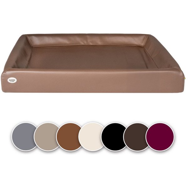 SABRO Hundekorb KUDDE Orthopädisch - Waschbar & Wasserabweisend - Ergonomisch aus, Kunstleder, Premium Hundebett mit wechselbarem Bezug für jede Hundegröße