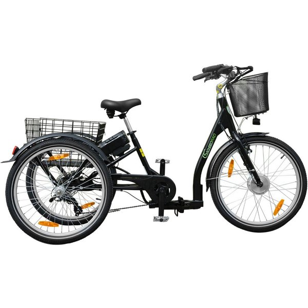 SachsenRAD E-Bike Lastenrad T3A mit Alarmanlage, 7 Gang Shimano Shimano 7-Gang-Kettenschaltung Schaltwerk, Kettenschaltung, Frontmotor, 470 Wh, (LED-Frontlicht,