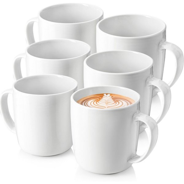 SÄNGER Becher Set Marlo, 6-tlg., Porzellan, Weiß, 6 tlg. Kaffeebecher Set, Porzellan, PREMIUM COLLECTION