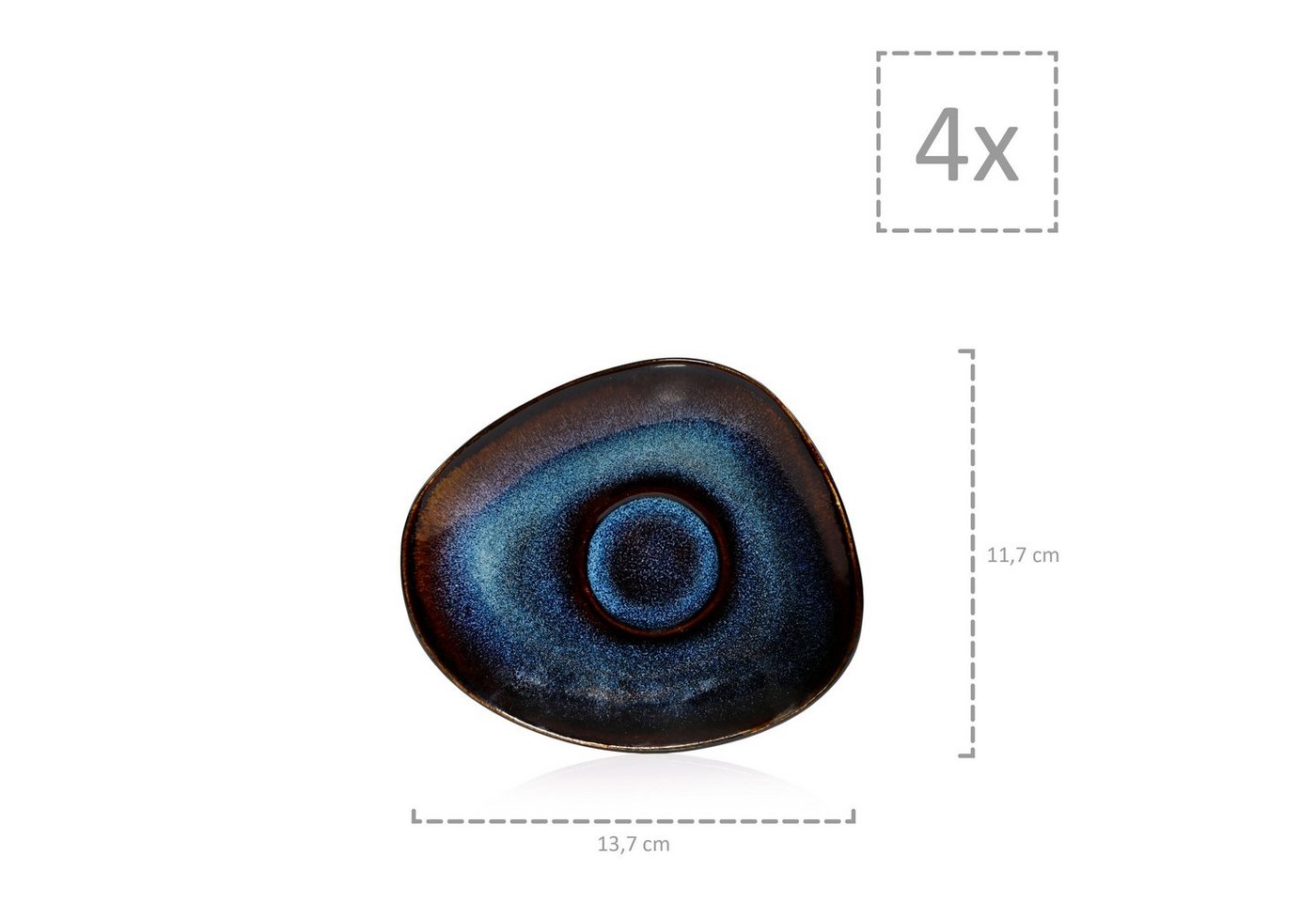 SÄNGER Espressotasse Tokio, Steingut, Blau Schwarz, Handmade, Premium Collection – Bild 4 von 5