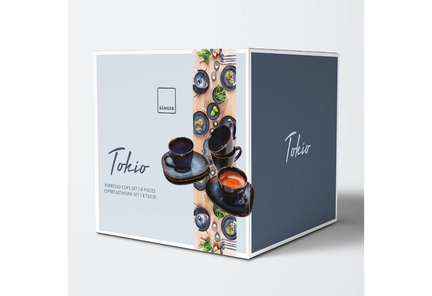 SÄNGER Espressotasse Tokio, Steingut, Blau Schwarz, Handmade, Premium Collection – Bild 5 von 5