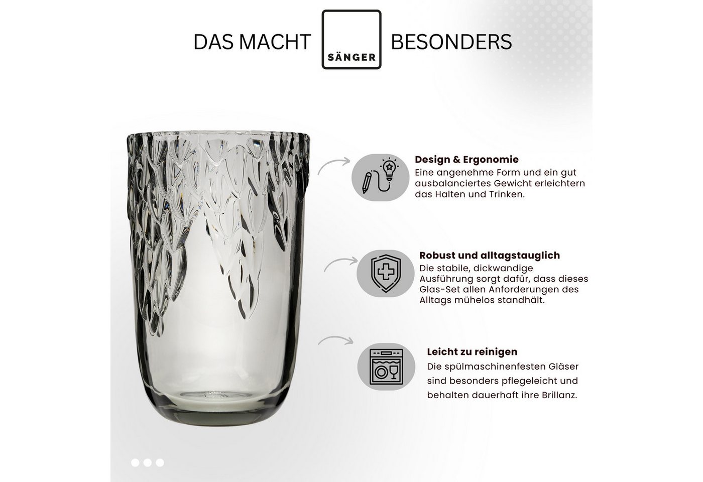 SÄNGER Gläser-Set Bunt, 6-tlg., Glas, 6er Set Trinkgläser Faro, spülmaschinengeeignet, bunt – Bild 2 von 5