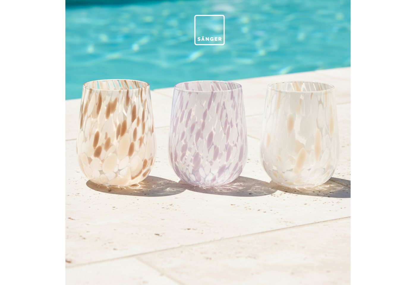 SÄNGER Gläser-Set Curacao, 6-tlg., Glas, 6x Trinkgläser Curacao mit Punkten, Füllmenge 320ml, mehrfarbig – Bild 5 von 5