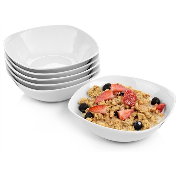 SÄNGER Müslischale Set Bilgola, Weiß, Porzellan, (Set, 6-tlg), 300 ml, Ø15x4,5cm, spülmaschinengeeignet, Premium Collection