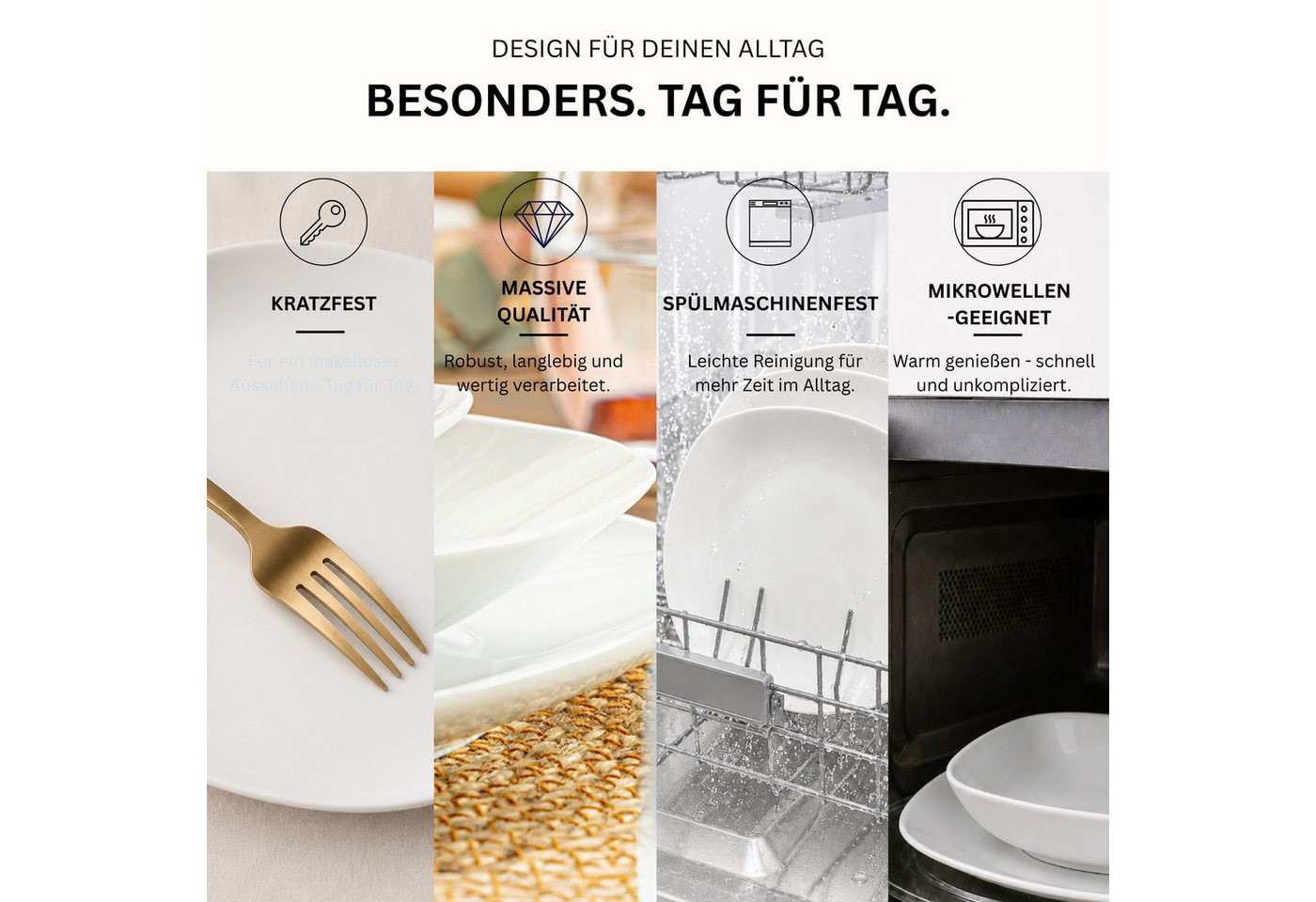 SÄNGER Tafelservice Bilgola Geschirrset, Weiß (18-tlg), 6 Personen, Porzellan, Premium Collection – Bild 3 von 5
