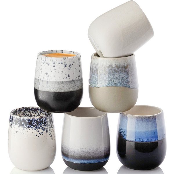 SÄNGER Tasse Siena, Mehrfarbig, 6-tlg., Steingut, 6 tlg. Espressobecher, 80 ml, Handmade, PREMIUM COLLECTION
