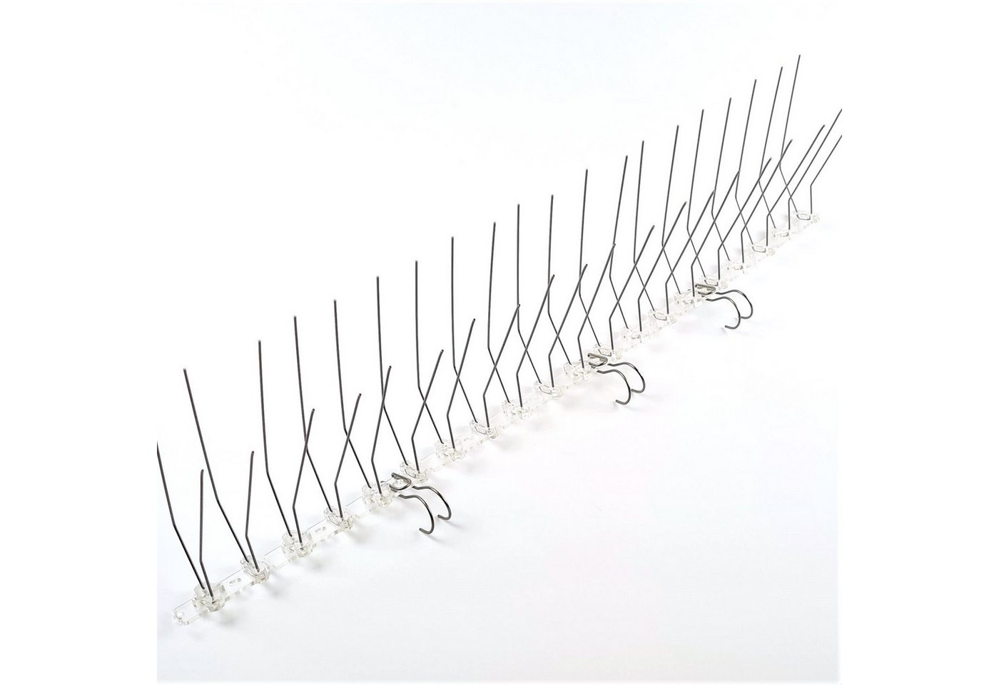 SAFA Taubenspikes 0,5 Meter Dachrinnenschutz/ Taubenabwehr inkl. 3 Befestigungsclips, Clips sind verträglich mit Dachrinnen aus Edelstahl/Kupfer/Blei – Bild 4 von 5