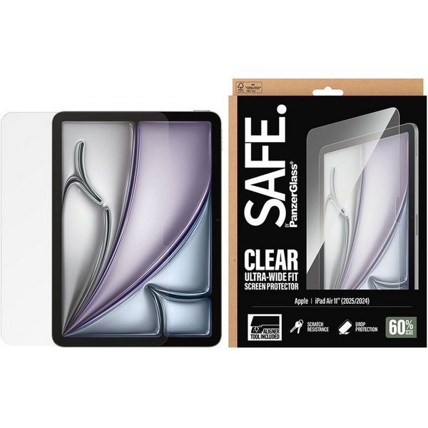 SAFE by PanzerGlass Displayschutzglas Ultra-Wide Fit Screen Protector für Apple iPad Air 11" (2025/2024), Displayschutzfolie, Schutzfolie, Bildschirmschutz, kra