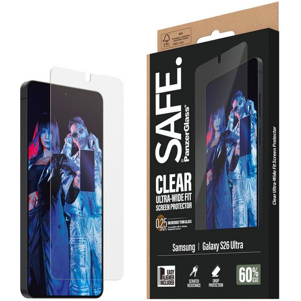 SAFE by PanzerGlass Displayschutzglas Ultra-Wide Fit Screen Protector für Samsung Galaxy S26 Ultra, Displayschutzfolie, Schutzfolie, Bildschirmschutz, kratz- & 