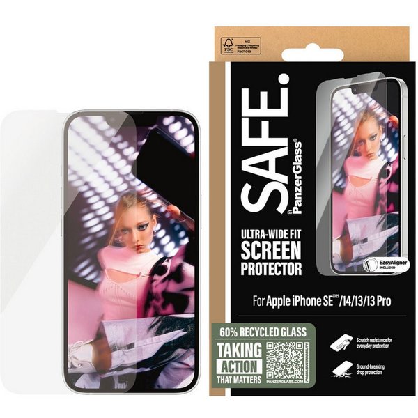 SAFE by PanzerGlass Displayschutzglas Ultra-Wide Fit Screen Protection für Apple iPhone 13/13 Pro, Apple iPhone 14, Apple iPhone 16e, Displayschutzfolie, Schutz