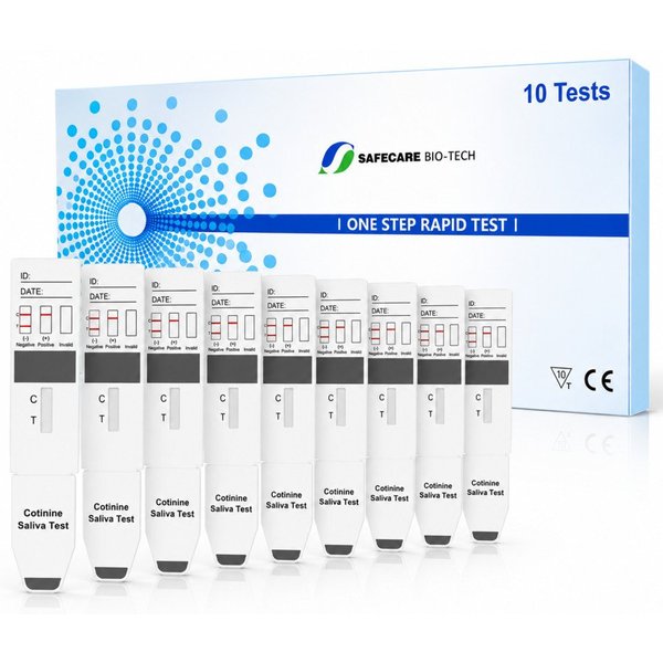Safecare Bio-Tech Drogen-Schnelltest 10 Drogentest Schnelltest - THC hochsensibler Speicheltest, 1 Messparameter, Speicheltest, Spucktest, Lollytest, 10-tlg., T