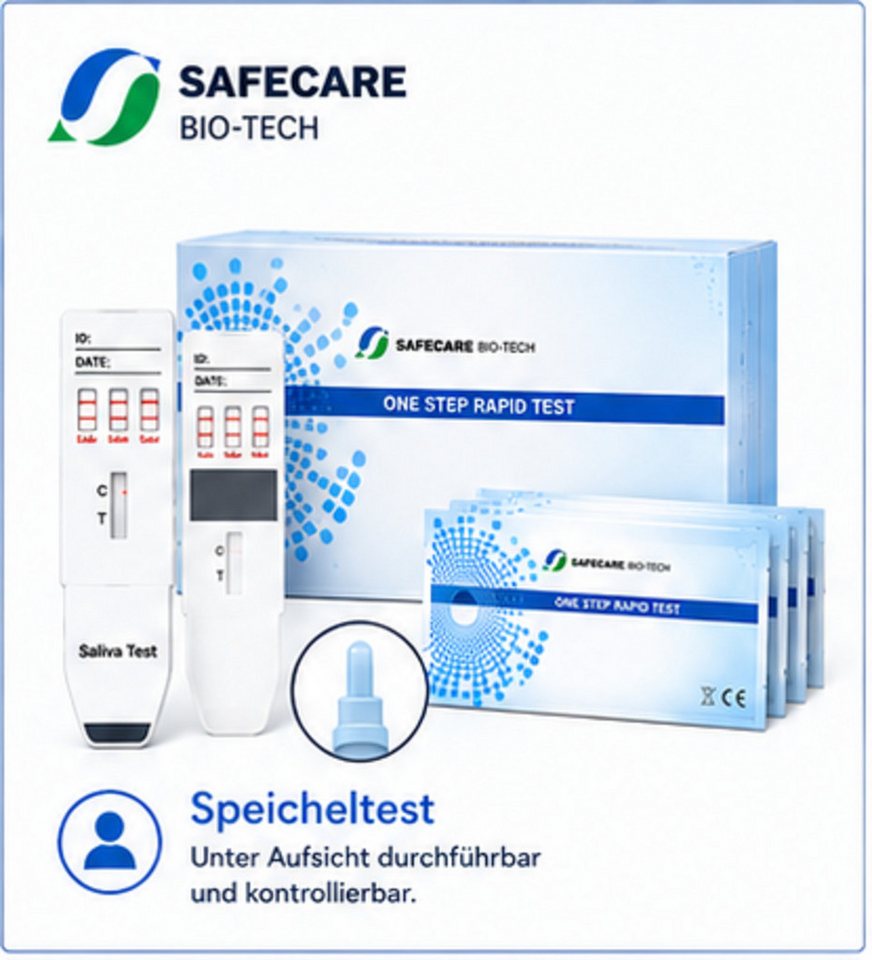Safecare Bio-Tech Drogen-Schnelltest 10 Drogentest Schnelltest - THC hochsensibler Speicheltest, 1 Messparameter, Speicheltest, Spucktest, Lollytest, 10-tlg., T – Bild 2 von 5