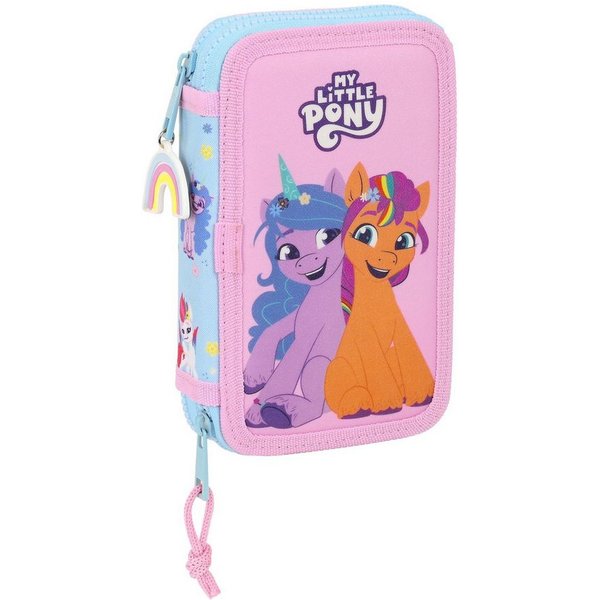 safta Federmäppchen My little Pony - Mäppchen Federmappe, 28 Teile, 2-fach gefüllt, (28-tlg., Mädchen), Reißverschluss
