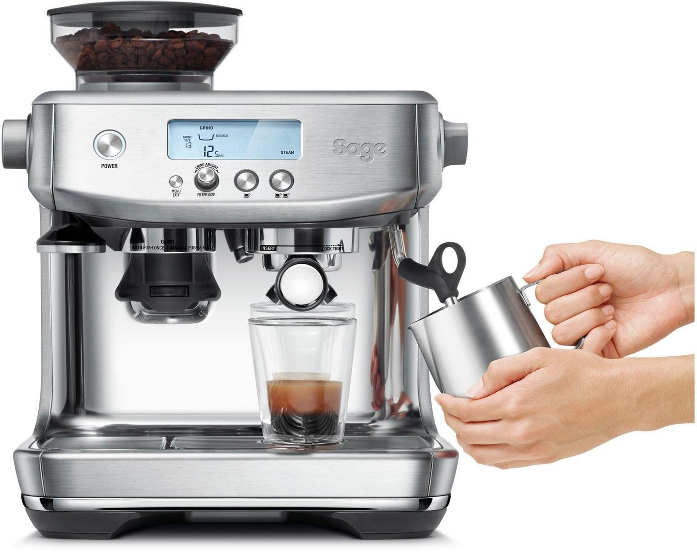 Sage Espressomaschine »The Barista Pro, SES878BSS4EEU1«, Gebürstetes Edelstahl – Bild 2 von 5