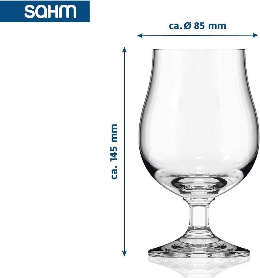 SAHM Bierglas Pokal Biergläser 0,3 Liter 6 Stück - Biertulpe, Edles Glas, 100% recycelbar – Bild 3 von 5