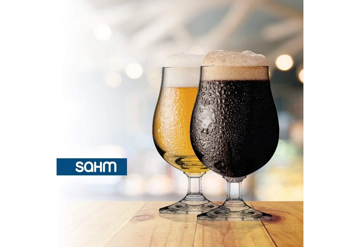 SAHM Bierglas Pokal Biergläser 0,3 Liter 6 Stück - Biertulpe, Edles Glas, 100% recycelbar – Bild 5 von 5