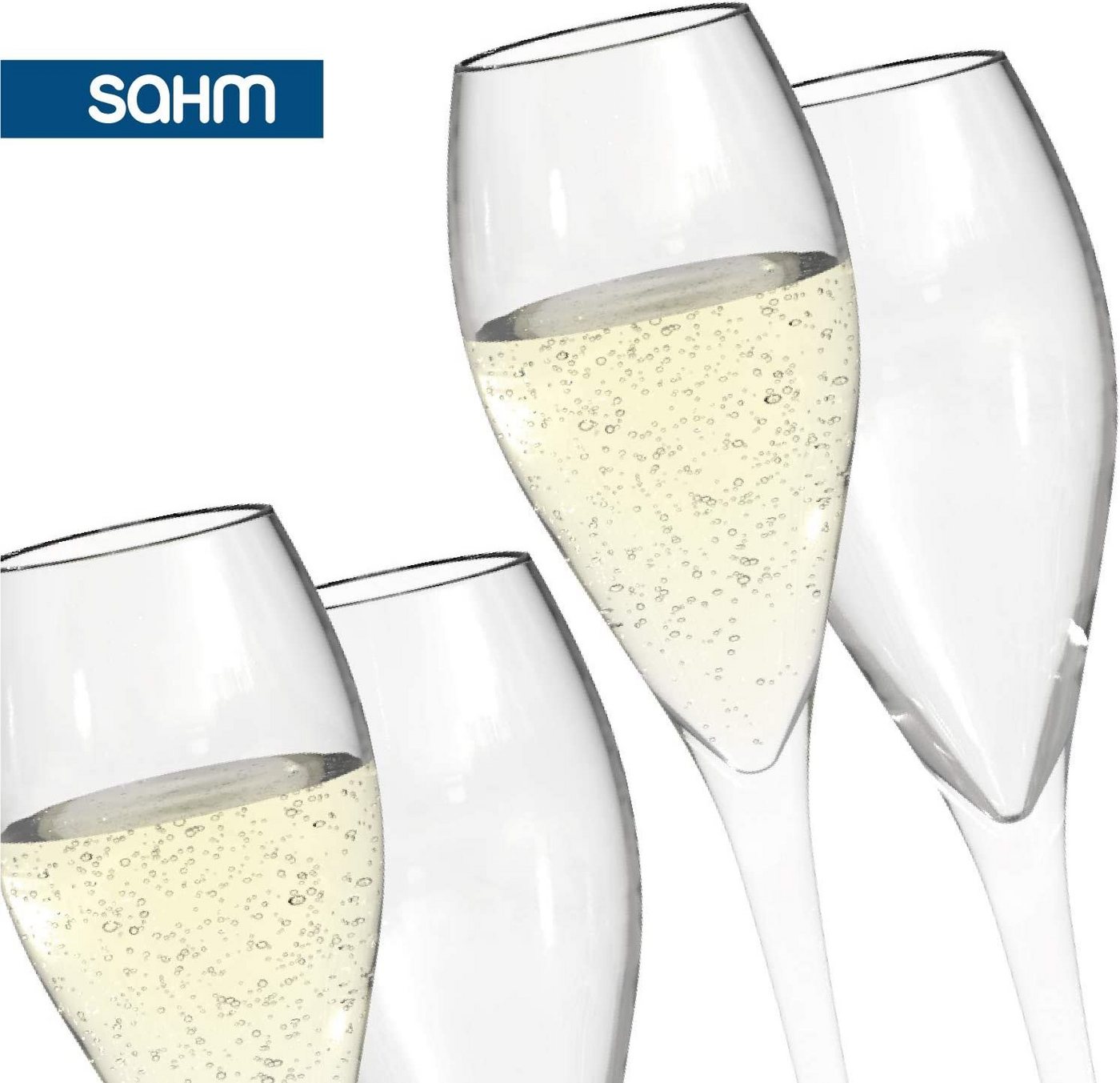 SAHM Champagnerglas Champagner Gläser 6 STK - Champagnerflöten a 220 ml, Edles Glas, 100% recycelbar – Bild 4 von 5