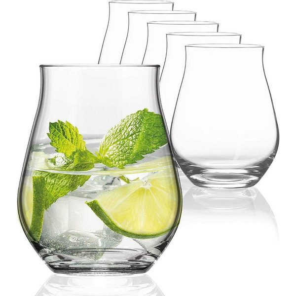 SAHM Longdrinkglas Sensorik Gin Gläser Set 6 Stück - Gin Tonic Gläser, Sensorik Glas, 100% recycelbar
