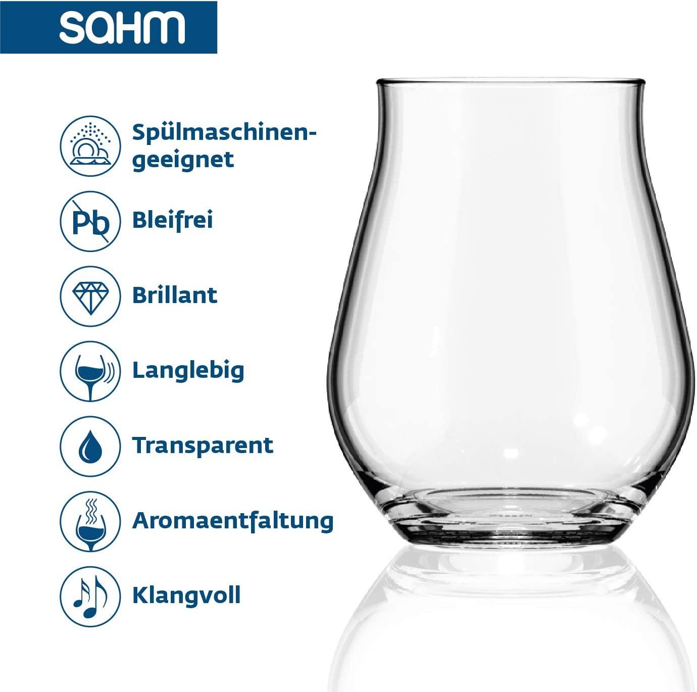SAHM Longdrinkglas Sensorik Gin Gläser Set 6 Stück - Gin Tonic Gläser, Sensorik Glas, 100% recycelbar – Bild 3 von 5