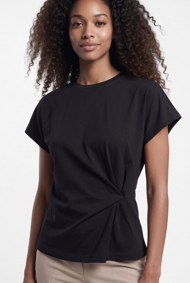 Saint Tropez Kurzarmbluse TheoSZ Blouse Materialmix, Fitted – Bild 2 von 5