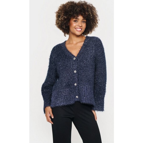 Saint Tropez Strickjacke HalfaSZ Cardigan mit Glitzereffekt
