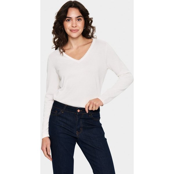 Saint Tropez Strickpullover MilaSZ LS V-Neck Pullover Viskosemischung, Regular fit