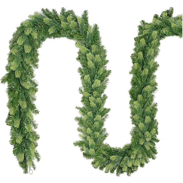 Kunstgirlande 1,8 m 3 m 5 m Weihnachtsgirlande Außen Tannengirlande Spritzguss, Salcar, 1,8 m, zweifarbig mit hellgrünen Spitzen, 160 Zweige (50 PE + 110 PVC)