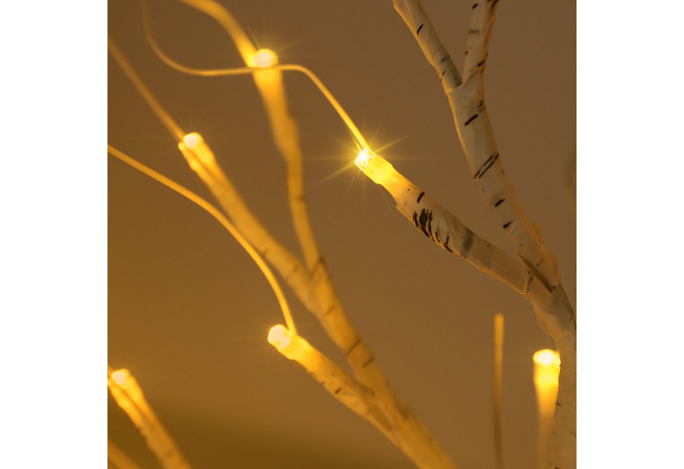 Salcar LED-Lichterkette LED Baum Lichter Warmweiß Weihnachten LED Birkenbaum, 2PCS 60cm LED Lichterbaum Innen mit 24 LEDs Licht – Bild 4 von 5