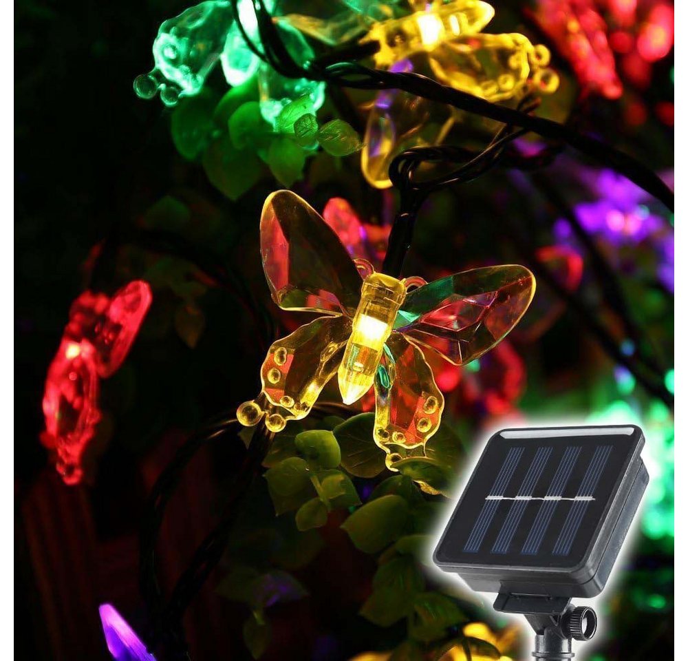 Salcar LED Solarleuchte LED Solarleuchten Außen Schmetterlinge Solarlicht Weihnachtsdeko, LED fest integriert, Bunt, 5M 20 LED – Bild 2 von 5