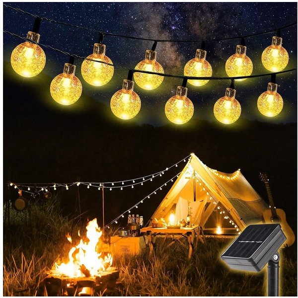 Salcar LED Solarleuchte LED Solarleuchten Garten Kugel Lichterkette Außen Solar Gartenleuchte, Bunt, Warmweiß, Warmweiß, 5M 10LED Lichterkette