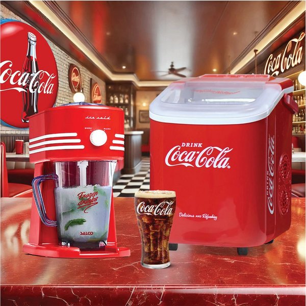 SALCO Eiswürfelmaschine EIS-2024 - Eiswürfelbereiter und Slush- and Crushed Ice Maker, COCA-COLA ® ICE CUBE MAKER