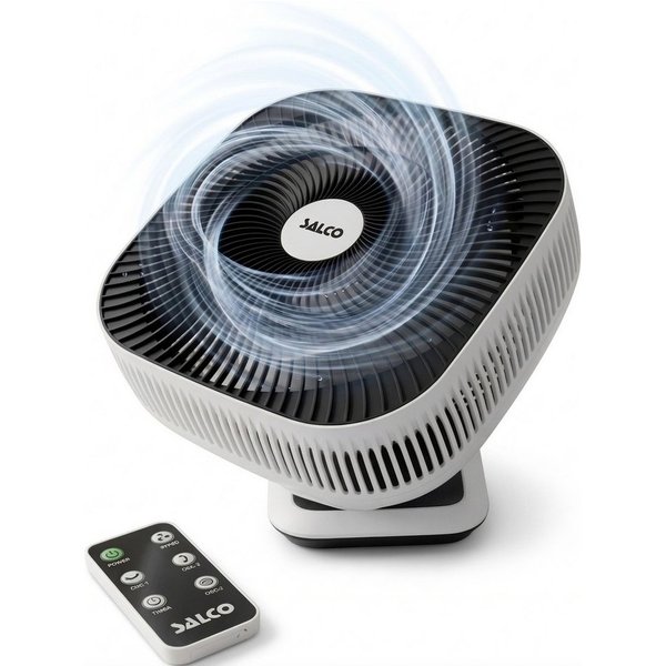 SALCO Tischventilator SST-261, 8 Geschwindigkeiten, 80°-Oszillation & Neigung, Timer, Fernbedienung