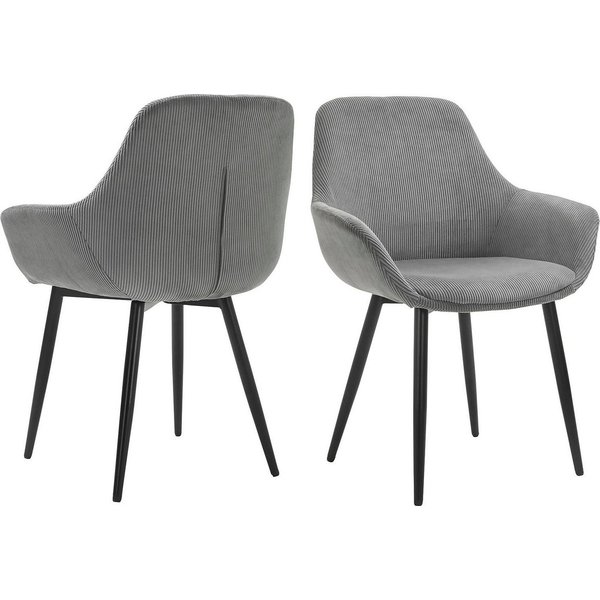 SalesFever Armlehnstuhl Komfortabler Esszimmerstuhl im zeitlosen Design (Set, 2 St), Bezug in Cord-Optik
