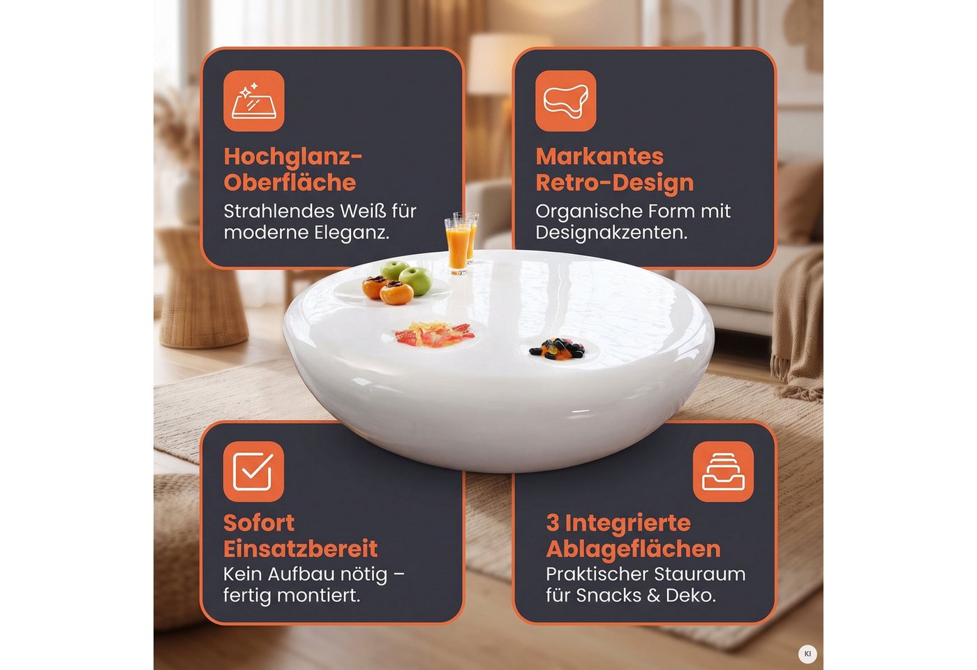 SalesFever Couchtisch Coffeetable im minimalistischen Stil – Bild 3 von 5