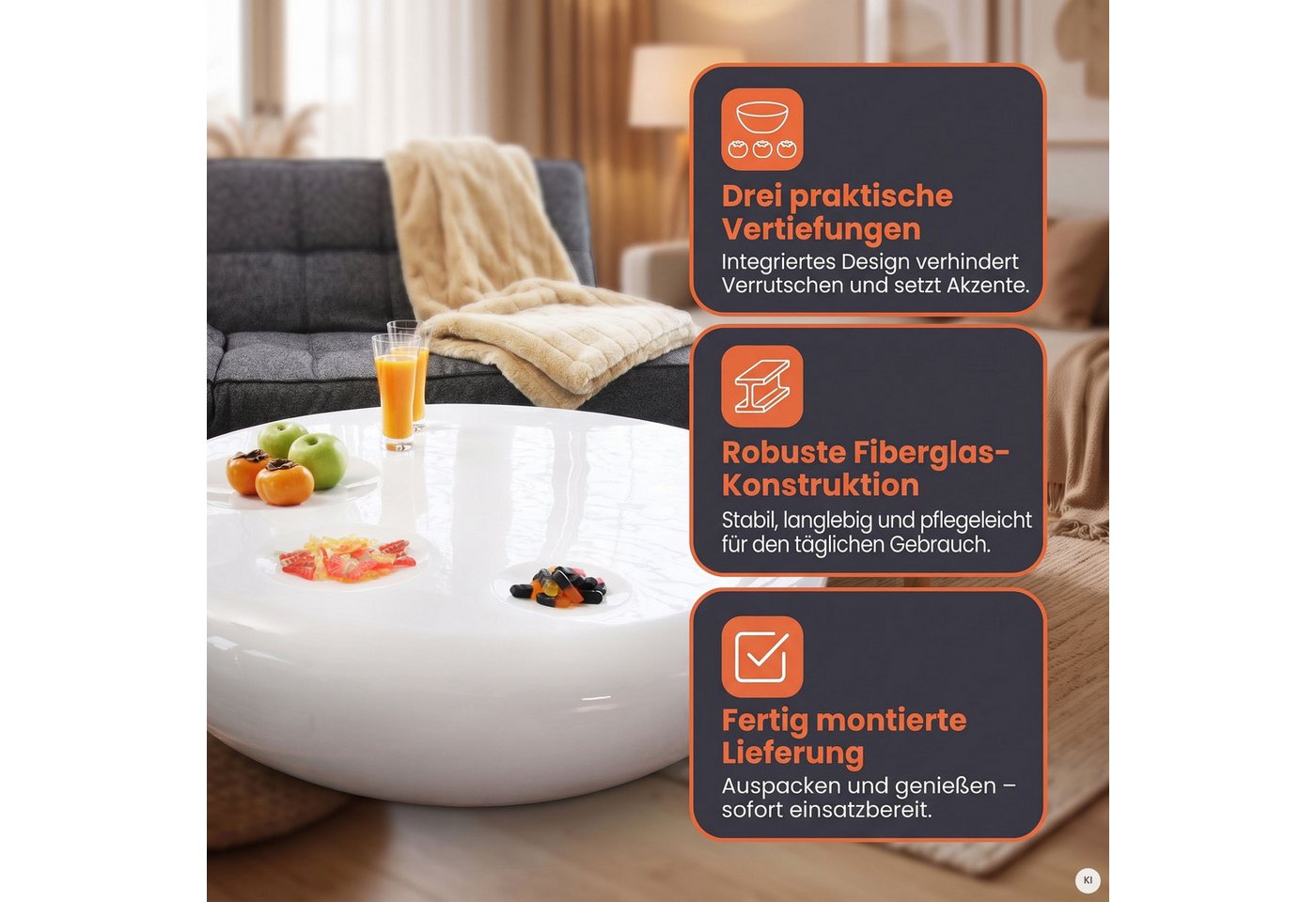 SalesFever Couchtisch Coffeetable im minimalistischen Stil – Bild 4 von 5